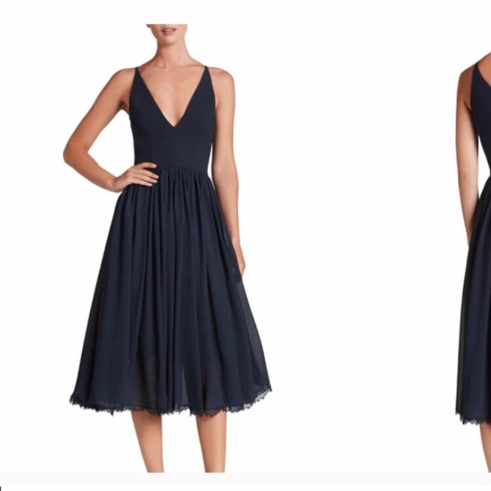 Dress the Population ‘Alicia’ in Navy Crepe